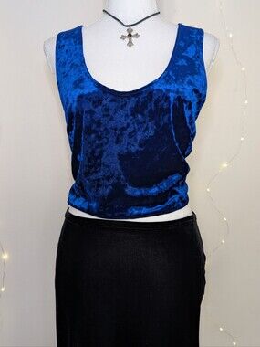 Band of Gypsies Royal Blue Crushed Velvet Tank - Whimsygoth